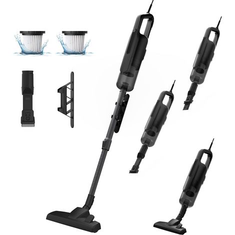 Aspirateur Balai avec Fil 30 KPA 600W, Aspirateur Balai Filaire avec Buse sans Balai, Câble de 5M, Filtre HEPA, Tube Télescopique, adapté Aux Sols, Tapis et Rideaux (1/5)