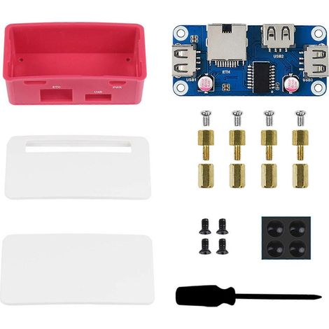 PoE/ETH/USB HAT(B)-Hub für Raspberry Pi, 3 USB 2.0-Anschlüsse, RJ45-Ethernet-Anschluss, integriertes PoE-Netzteil, kompakte Erweiterungsplatine