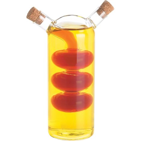 Ensemble distributeur d'huile et de vinaigre à motif bulles avec bec verseur anti-goutte, élégants flacons en verre transparent pour le plan de travail de la cuisine (1/3)