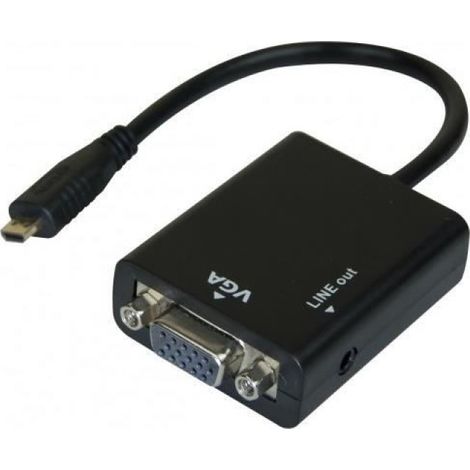 CONVERTISSEUR MINI HDMI VERS VGA + AUDIO - 20CM