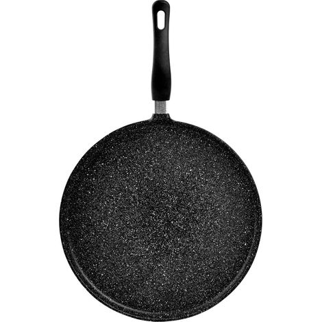 Home Crepiera Antiaderente con Manico in Bakelite, Alluminio, Nero, 32 cm