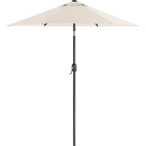 Ombrellone da giardino da 2 m con palo e stecche in metallo inclinabili base non inclusa ideale per giardino balcone terrazzo esterni piscina spiaggia colore beige. Codice articolo: 120001774. (1/5)