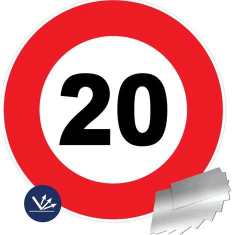 Panneau Vitesse limitée à 20 km/h - Rétroréfléchissant Classe 2 - Alu Ø450mm - 4010908