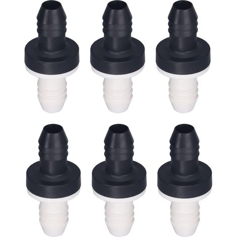 6 Pièces Clapet Anti-Retour, 3/8 Pouces 10 Mm ABS Bouchon Clapet Anti-Retour Fioul Eau Gaz Air Clapet Anti-Retour Unidirectionnel pour Liquides Et Gaz(CDBS6) (1/5)