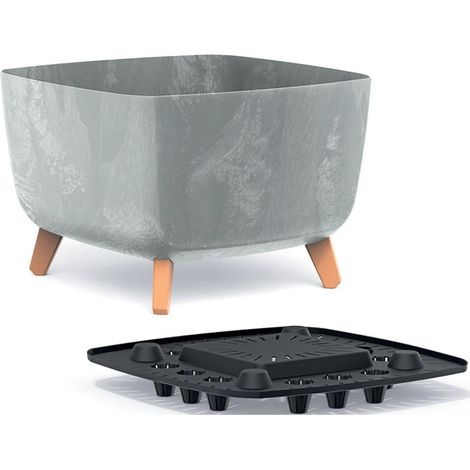 Blumentopf prosperplast gracia square concrete effect mit Ablauf (1/3)