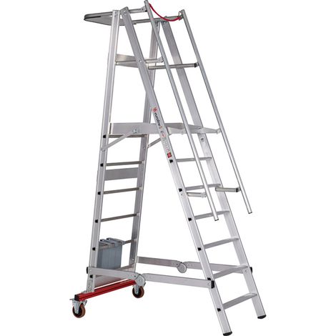 Euroline Premium 32778 Podestleiter fahrbar, klappbar 7 Stufen (1/5)