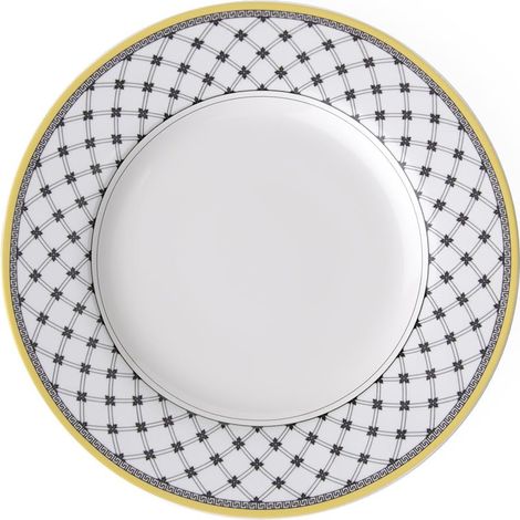 Assiette Plate Porcelaine Jaune 29,2 x 29,2 x 8,5 cm 1 Assiette (1/4)