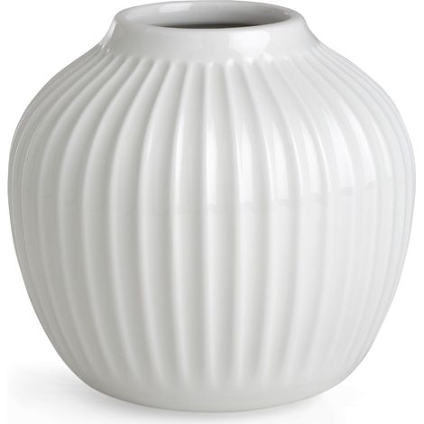 Vase H13 cm en rose vases en porcelaine faite à la main dans le style scandinave avec des rainures idéal comme vase décoratif pour des bouquets de fleurs, des branches ou comme pièce décorative (1/5)