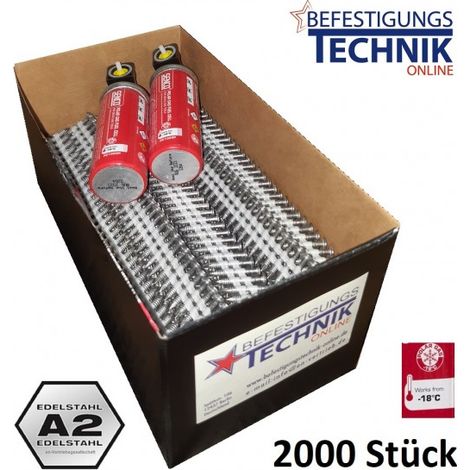20° Haftennägel 2,8x32mm Ring rostfrei Gas -18° für Haftennagler Tjep HA35 Paslode IM200/32 2M-EN11021S