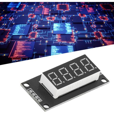 Digitales Anzeigemodul, LED-Segmentanzeige, 0,36 Zoll LED-Digitalanzeige, vierstellige Sieben-Segment-Röhre, TM1637-Modul mit Uhr und roter Anzeige. (1/5)