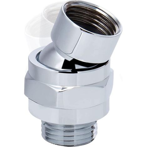 Brass Adjustable Swivel Ball Joint, Shower Head Ball Connector, Adjustable Swivel Shower Fitting, Rust Resistant G1/2(Polished Chrome) (1/5)