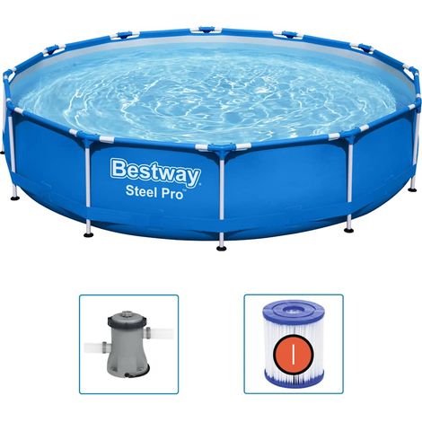 Bestway – Piscine tubulaire ronde 366x76 cm – Matériau Tritech renforcé – Capacité 6473 L – Installation rapide en 20 min – Système FrameLink