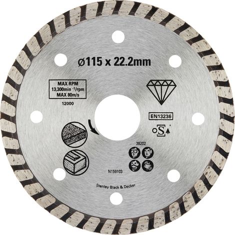 Disco diamantado continuo 115mm para piedra Stanley STA38202-XJ