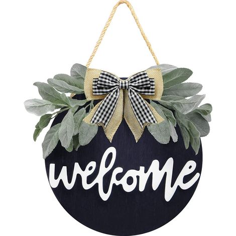 Panneau De Bienvenue - Bois Naturel Ronde 30 Cm - Décoration Extérieure Intérieure Porche Jardin - Idéal Pour Maison Campagnarde - 1 Pièce (1/5)
