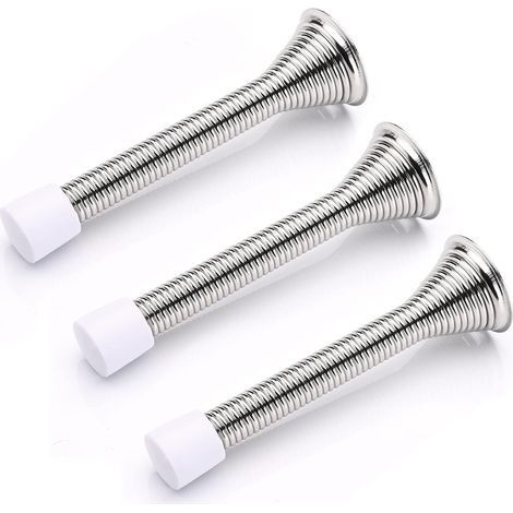 Set di 3 fermi per porte a molla da 85 mm, fermi per porte a muro a molla, fermi per porte con chiusura ammortizzata e battiscopa (1/5)