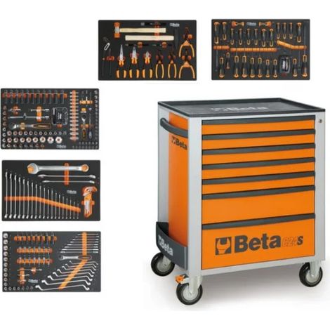 Beta BW 2400S 7/E-M Cassettiera mobile con assortimento in termoformati 309 Pz. - Arancione