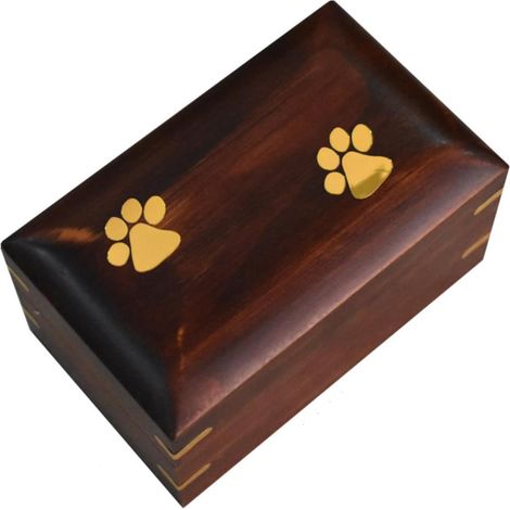 JANMIR-Urne funéraire en bois pour animaux de compagnie - Coffret souvenir artisanal pour cendres de chien/chat (Walkbee SZRH AF) (1/5)