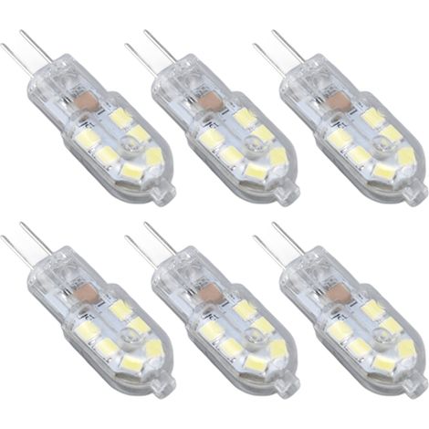 10er-Pack G4 12 LED-Lampen (2835), kaltweiß, Stiftsockel, 220 V Wechselstrom, transparentes Gehäuse, Ersatz für die Heimbeleuchtung (1/5)