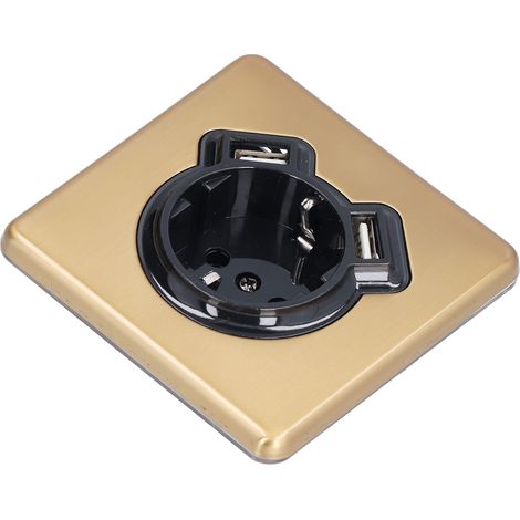 Prise murale européenne rétro en bronze ignifugé avec double port USB pour chambre et cuisine 250 V (1/5)