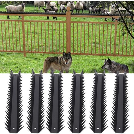 Pics de Sécurité Métal Détersifs Anti-Intrusion Barrière Anti-Climb Fence Spikes Protection Animaux - 6x40cm Carbon Steel + Vis & Chevilles (1/4)