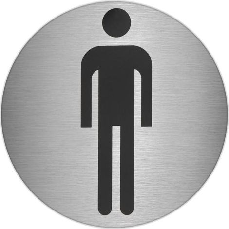 ORYX Placa Adhesiva Baño Hombre Acero Inoxidable Ø 7 cm. (1/3)