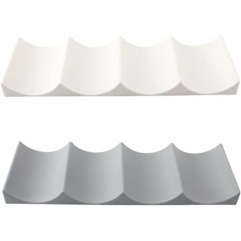 Porte-bouteille pour réfrigérateur, 2 pièces, tapis de rangement pour bouteilles, casier à vin en plastique empilable, étagère à vin, porte-bouteille pour réfrigérateur de cuisine, blanc/gris