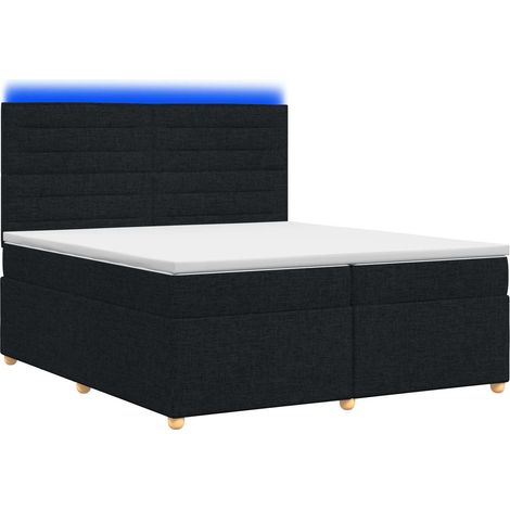 Maison Exclusive - Letto box spring con materasso Nero 200 x 200 cm Tessuto (1/5)