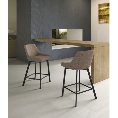 Fox - Sgabello in tessuto beige - Set da 2 pz