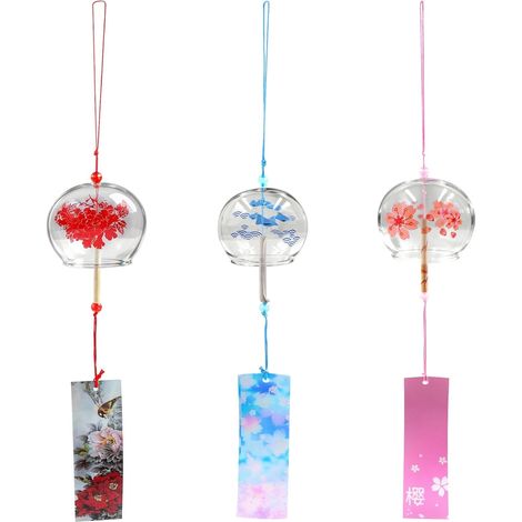 3Pcs Carillon Japonais, carillons à Vent Japonais Rose, carillons éoliens Japonais pour Cadeau de Mariage Ou de Festival Fenêtre de Jardin Décoration (1/5)