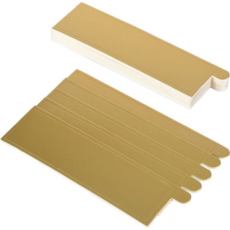 Cake Board - Rectangular - Food Grade Cardboard - For Cupcakes Mousse And Mini Pastries - 13 X 4 X 0.1 Cm - Golden - 100 Pcs (1/5)