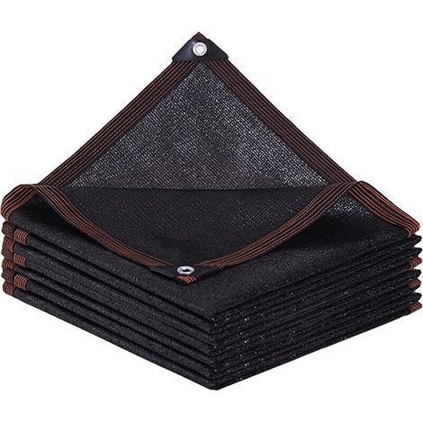 Sonnensegel - Schattennetz für den Außenbereich - Rechteckig mit Ösen für Balkon, Gewächshaus, Garten, Pergola, Terrassenrasen - 2x1 m - Schwarz (1/4)