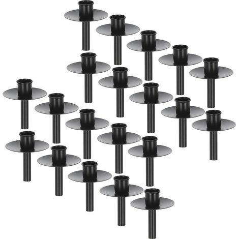 Novaliv 20x bougeoir bouteille en fer noir bougeoir bouteille fixation pour bougies env. Bougeoir en forme de bouteille noire de 2 cm, bâtonnet de