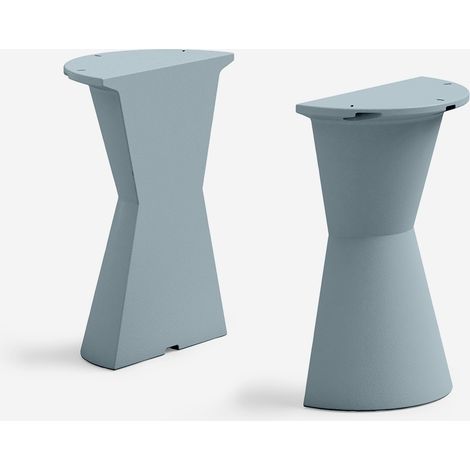 Set 2 mezzi tavoli bar design in polietilene per contract Dot - Azzurro