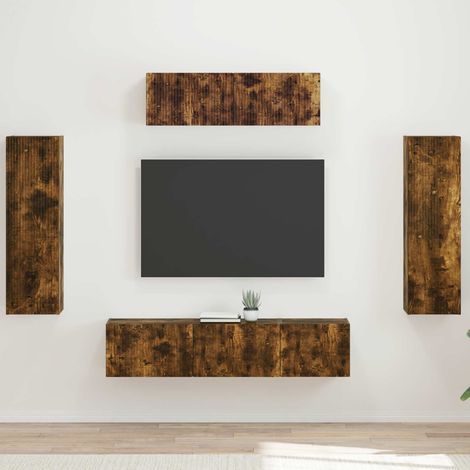 vidaXL Meuble TV 5 pcs Chêne fumé (1/5)