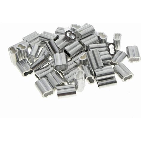 Colliers de câble en aluminium de manchons de câble métallique de diamètre de 0,04 pouce (1 mm) (1/5)