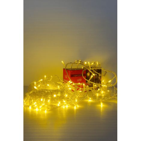 Luci Led per albero di natale decorazione con 8 giochi luce da 10/20/30/50 metri colori misti certificate IP65 prolungabile - LUNGHEZZA: 10 mt - 100 led - COLORE LED: BIANCO CALDO