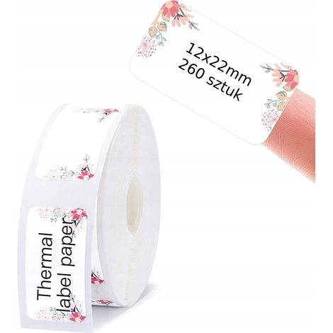 Etichette autoadesive NIIMBOT 12 x 22 mm, 260 pezzi, motivo floreale