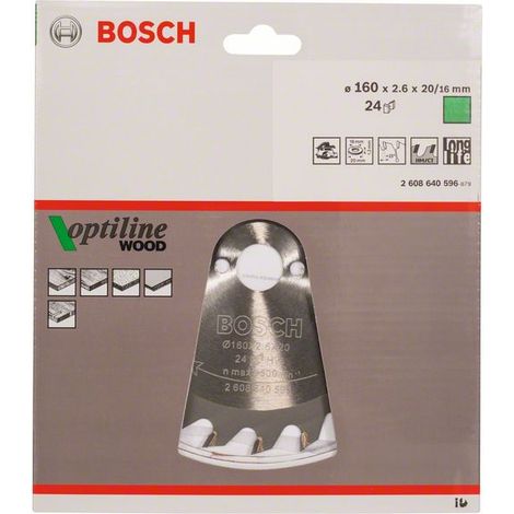 Bosch PRO Wood Kreissägeblatt, 160 x 2,6 x 20 mm, T24
