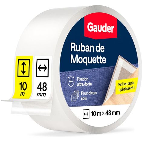 Ruban adhésif moquette double face - Colle moquette (10 m x 48 mm) (1/5)
