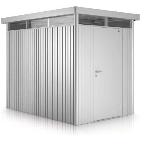 CASETA METALICA BIOHORT JARDIN HIGHLINE H6 COLOR GRIS CUARZO DOBLE PUERTA (1/4)