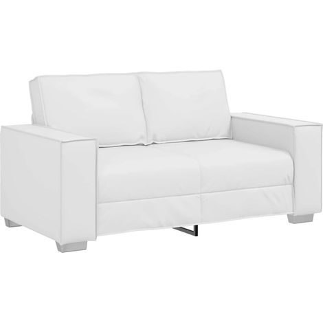 Zweisitzer-Sofa Weiß 160 cm Kunstleder