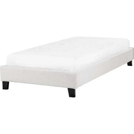 Bed without Headboard Fabric ROANNE 90 x 200 cm (EU Single) Light Grey