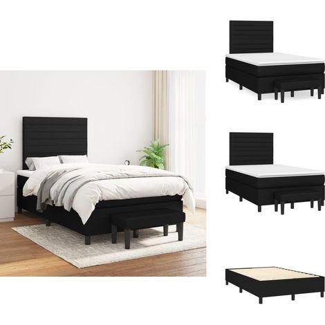 Boxspringbett mit Matratze Schwarz 120x200 cm Stoff - Boxspringbett - Doppelbett - Schlafsofa - Bettenrahmen - Betttisch (1/5)