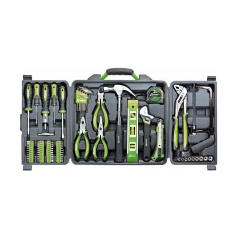 Ribimex – Coffret multi-outils 76 pièces – 40 embouts de vissage 25mm – Pince universelle 15cm – Scie à métaux 15cm – Niveau à bulles 22.5cm (1/5)