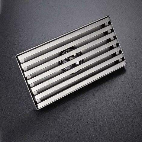 Bonde de sol en acier inoxydable, pour douche, balcon, cuisine, salle de bain, 15 cm x 10 cm, 1 pièce (1/5)