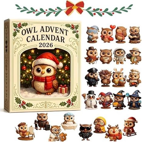Irovami Calendrier de l'Avent 2026 avec hibou en couleurs