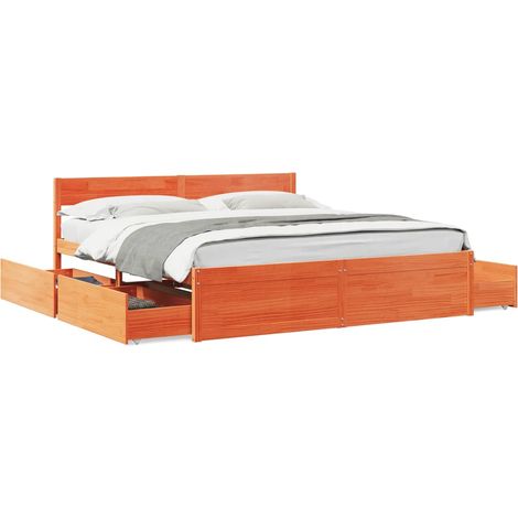 Maison Exclusive - Cama sin colchón madera maciza de pino marrón (1/5)