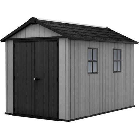 Keter 273220 Newton Plus Casetta da Giardino in Resina EVOTECH+ 350x230x246 cm Doppia Porta Pavimento 6,5 m² colore Grigio