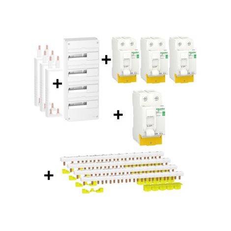 Schneider - RESI9 XP- Coffret 4Rx13M+ 3ID 63A AC+ 1ID 63A A+ Barette V+H - Ru00e9f.:R9H13404+R9PXVx3+R9PXH213x4+R9PRA263+R9PRC263x3 (1/5)