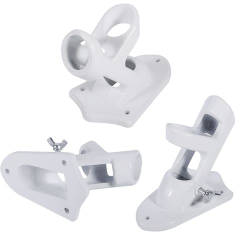 Support de mât de drapeau en alliage d'aluminium à 2 angles, fixation murale, support pour manche à air, blanc (1/5)